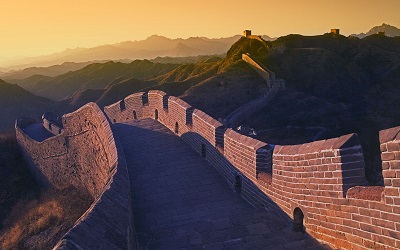落日时的长城，中国 (Great Wall at Sunset, China)